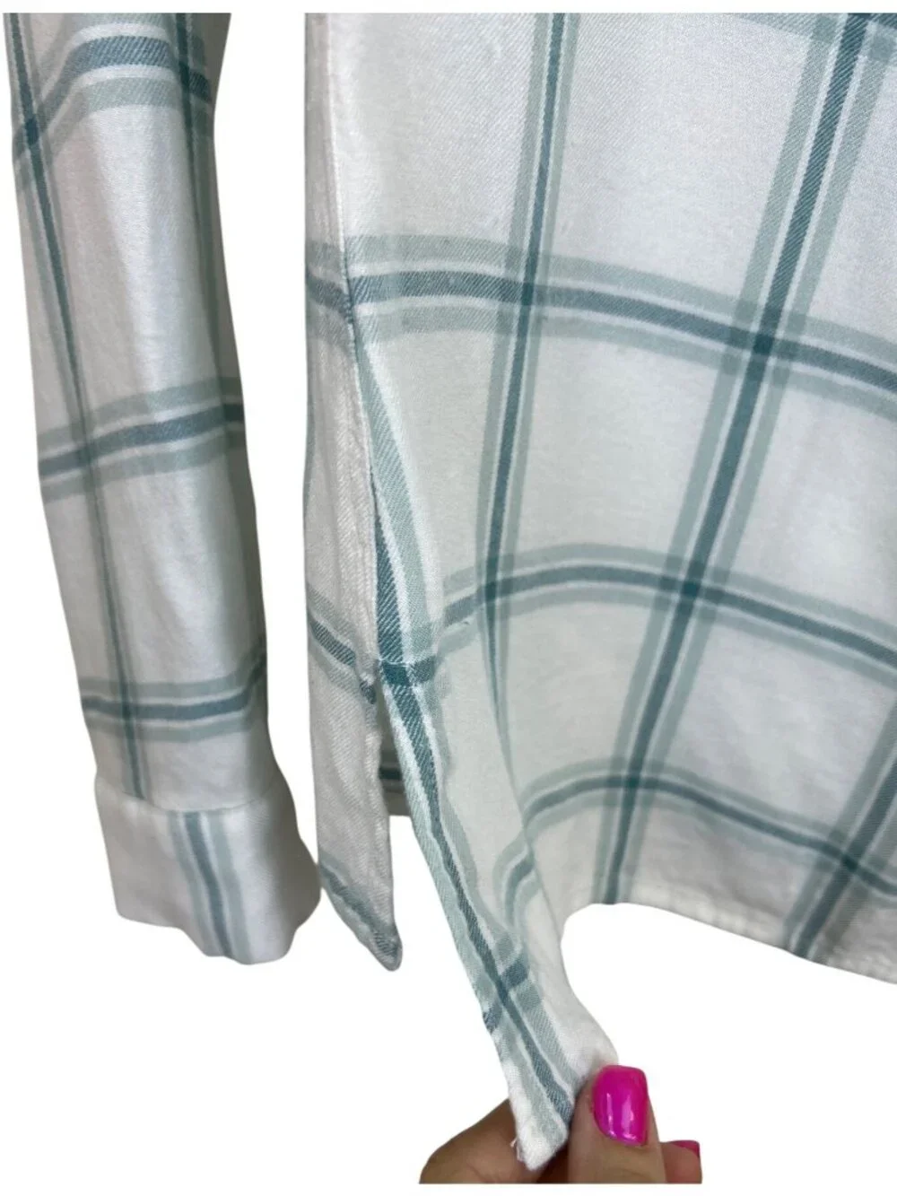 Faherty Women's XS  Plaid Button-Up Shirt Pockets Long Sleeve Coastal Casual